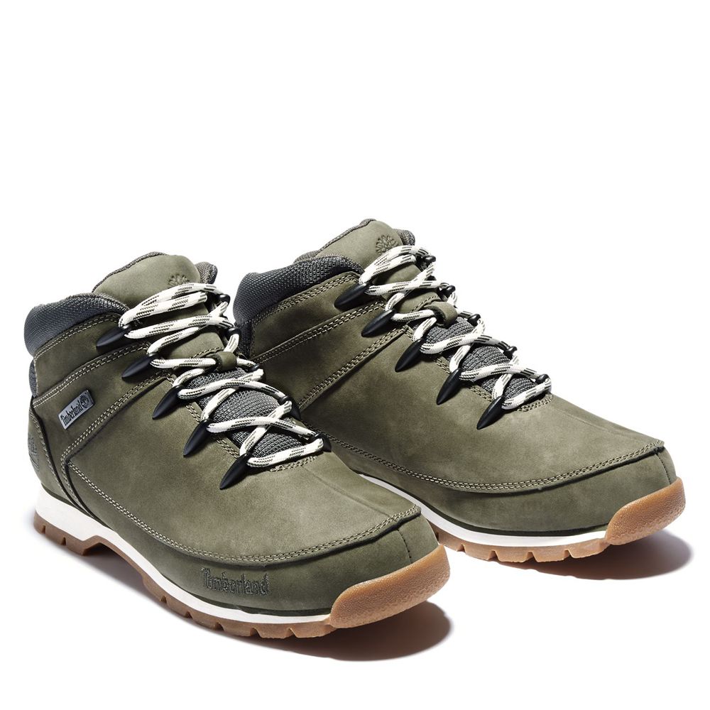 Timberland Mens Hiker Boots Euro Sprint Mid - Olive - India SE9170452